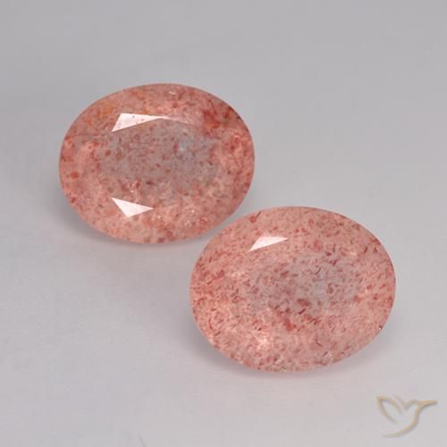 6.58ctw Natural Rosa Médio Claro Quartzo Morango, oval, Translúcido