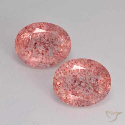 6.53ctw Natural Rosa Médio Claro Quartzo Morango, oval, Translúcido