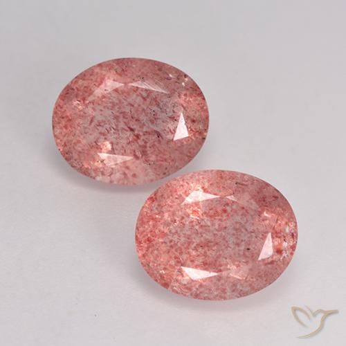 6.64ctw Natural Rosa Médio Claro Quartzo Morango, oval, Translúcido