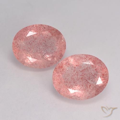 6.99ctw Natural rosa médio Quartzo Morango, oval, Translúcido