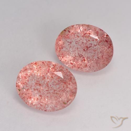 Pedras preciosas de Quartzo Morango Rosa Claro Rosa natural de 6.04 ct, oval, Transparente