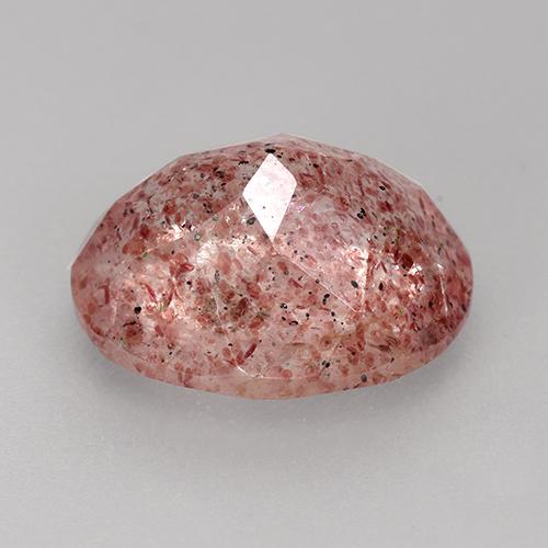 Quartzo morango rosa natural 3,58ct, corte oval, translúcido