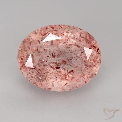 3.86ct Natural Rosa Médio Claro Quartzo Morango, oval, Transparente