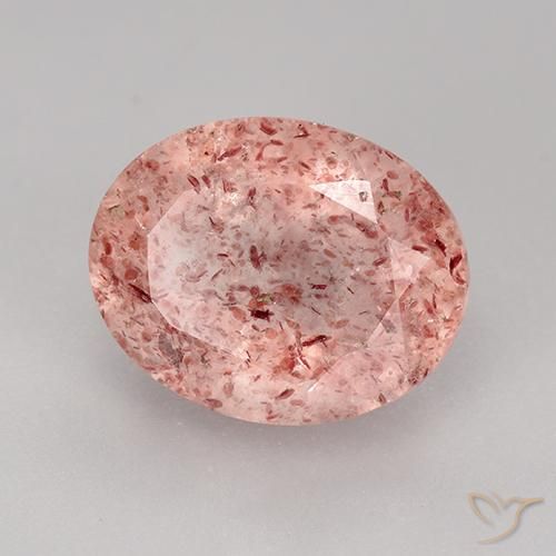 Quartzo Morango Rosa Médio Claro Natural 3.86ct, oval, Transparente
