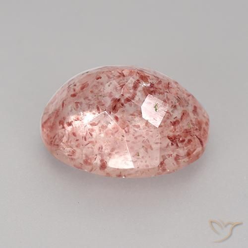 Quartzo Morango Rosa Médio Claro Natural 3.86ct, oval, Transparente