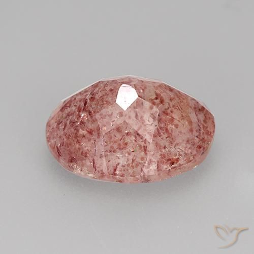 Quartzo Morango rosa médio Natural 3.34ct, oval, Translúcido
