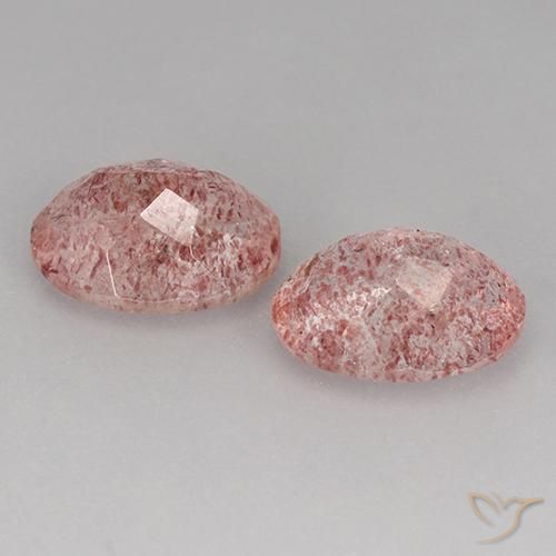 Pedras preciosas de Quartzo Morango rosa médio natural de 3.45 ct, oval, Transparente