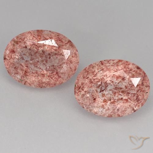 3.60ctw Natural Rosa Terroso Quartzo Morango, oval, Translúcido