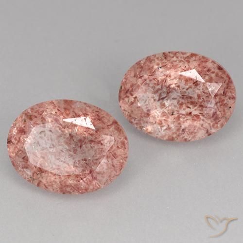 Pedras preciosas de Quartzo Morango Rosa Terroso natural de 3.60 ct, oval, Translúcido