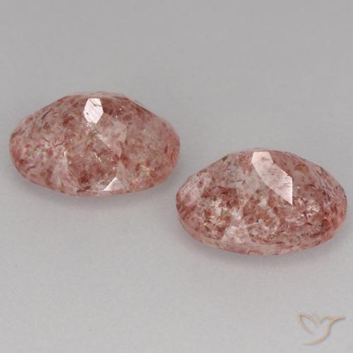 Pedras preciosas de Quartzo Morango Rosa Terroso natural de 3.60 ct, oval, Translúcido