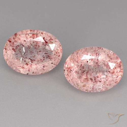 3.62ctw Natural Luz rosa Quartzo Morango, oval, Transparente