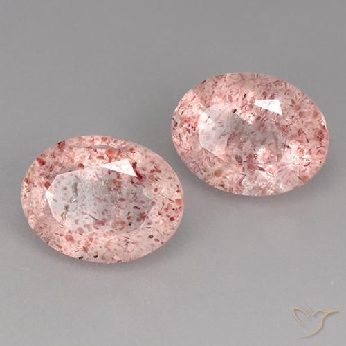 Pedras preciosas de Quartzo Morango Luz rosa natural de 3.62 ct, oval, Transparente