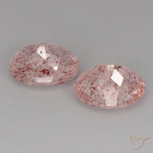 Pedras preciosas de Quartzo Morango Luz rosa natural de 3.62 ct, oval, Transparente