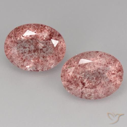 3.62ctw Natural Rosa Médio Claro Quartzo Morango, oval, Translúcido