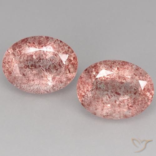 3.52ctw Natural Rosa Claro Rosa Quartzo Morango, oval, Translúcido