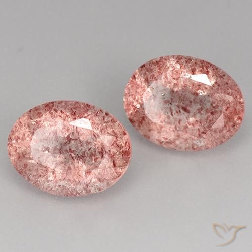 Pedras preciosas de Quartzo Morango Rosa Claro Rosa natural de 3.52 ct, oval, Translúcido