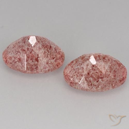 Pedras preciosas de Quartzo Morango Rosa Claro Rosa natural de 3.52 ct, oval, Translúcido