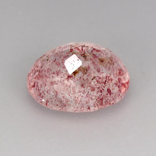 Quartzo Morango Rosa chiclete Natural 3.78ct, Corte Oval, Transparente