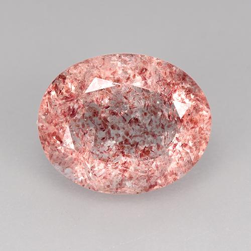 Quartzo Morango Rosa Claro Rosa Natural 3.74ct, Corte Oval, Transparente