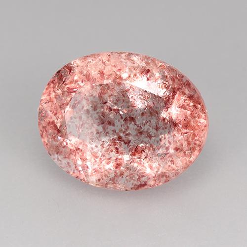 Quartzo Morango Rosa Claro Rosa Natural 3.74ct, Corte Oval, Transparente