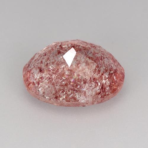 Quartzo Morango Rosa Claro Rosa Natural 3.74ct, Corte Oval, Transparente