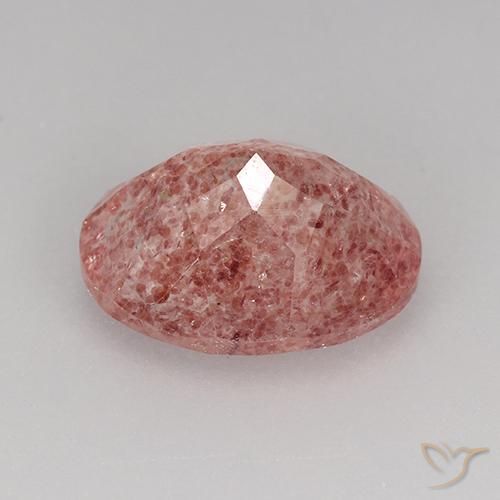 Quartzo Morango Rosa Claro Rosa Natural 3.34ct, Corte Oval, Translúcido