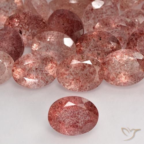 1.73ct Natural Rosa brilhante Quartzo Morango, oval, Translúcido