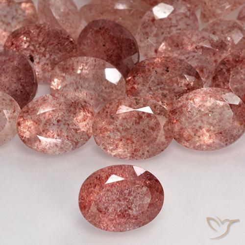Quartzo Morango Rosa brilhante Natural 1.73ct, oval, Translúcido