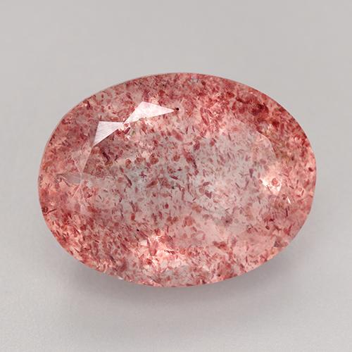 Quartzo Morango rosa médio Natural 8.70ct, Corte Oval, Transparente