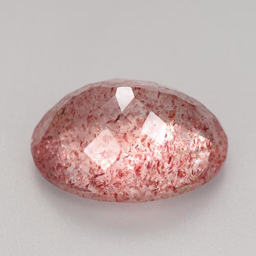 Quartzo Morango rosa médio Natural 8.70ct, Corte Oval, Transparente