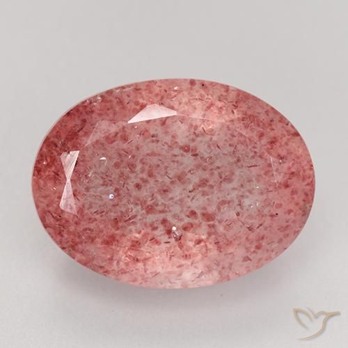 9.24ct Natural Vermelho escuro Quartzo Morango, oval, Translúcido