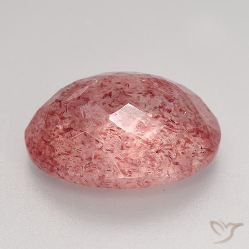 Quartzo Morango Vermelho escuro Natural 9.24ct, oval, Translúcido