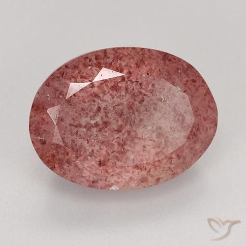 Quartzo Morango vermelho arroxeado Natural 9.03ct, oval, Translúcido