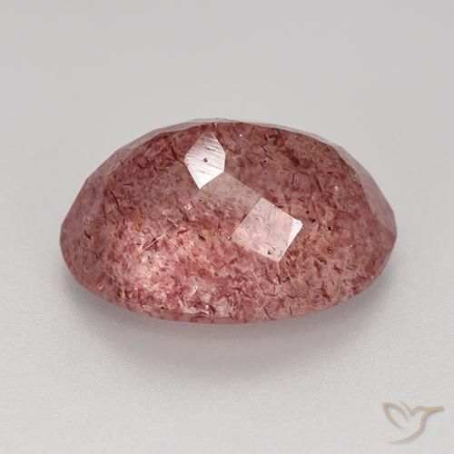 Quartzo Morango vermelho arroxeado Natural 9.03ct, oval, Translúcido