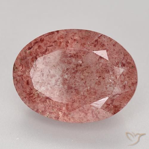 Quartzo Morango rosa rosa Natural 8.83ct, oval, Translúcido