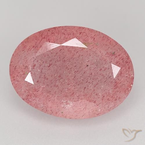 8.40ct Natural rosa médio Quartzo Morango, oval, Translúcido