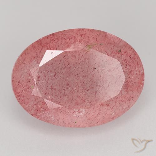 Quartzo Morango rosa médio Natural 8.40ct, oval, Translúcido
