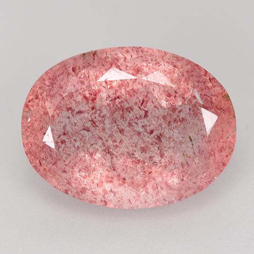 Quartzo morango rosa natural 8,98ct, corte oval, translúcido