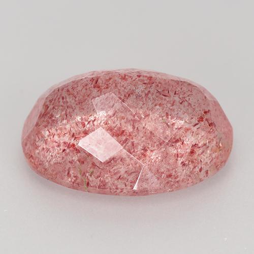 Quartzo morango rosa natural 8,98ct, corte oval, translúcido