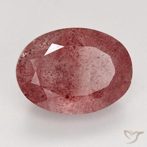 Quartzo Morango Rosa Profundo Natural 9.21ct, oval, Translúcido