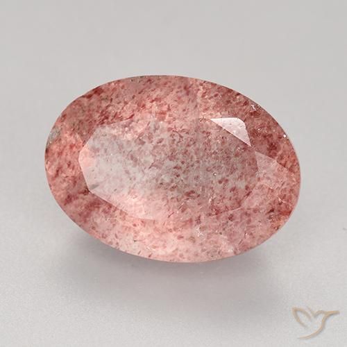Quartzo Morango Rosa Claro Rosa Natural 5.77ct, oval, Translúcido