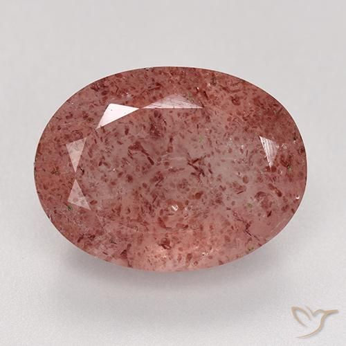 9.22ct Natural rosa médio Quartzo Morango, oval, Translúcido