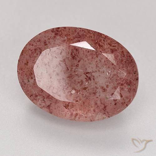 Quartzo Morango rosa médio Natural 9.22ct, oval, Translúcido