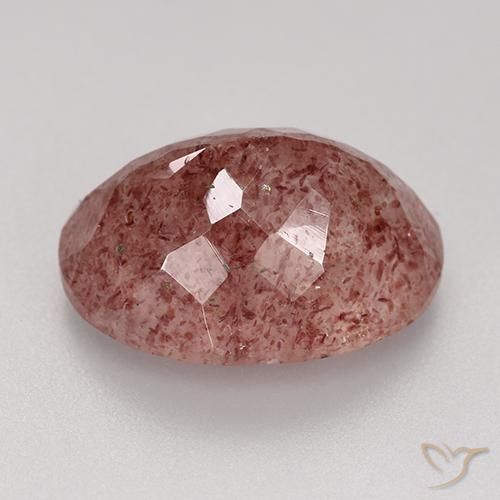 Quartzo Morango rosa médio Natural 9.22ct, oval, Translúcido