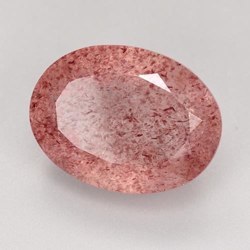 Quartzo morango rosa natural 9,33ct, corte oval, translúcido