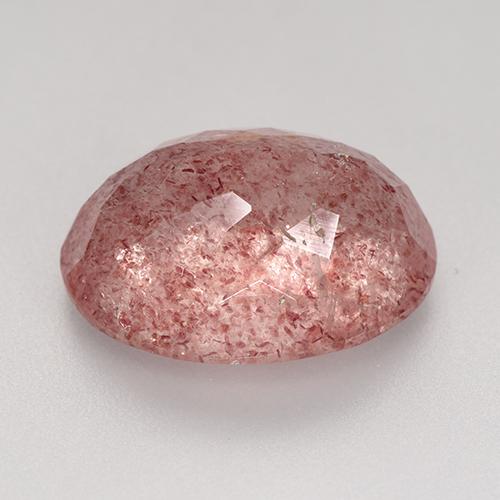 Quartzo morango rosa natural 9,33ct, corte oval, translúcido