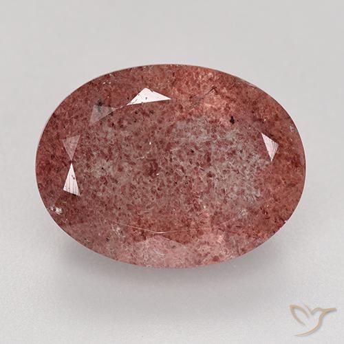 9.31ct Natural rosa médio Quartzo Morango, oval, Translúcido