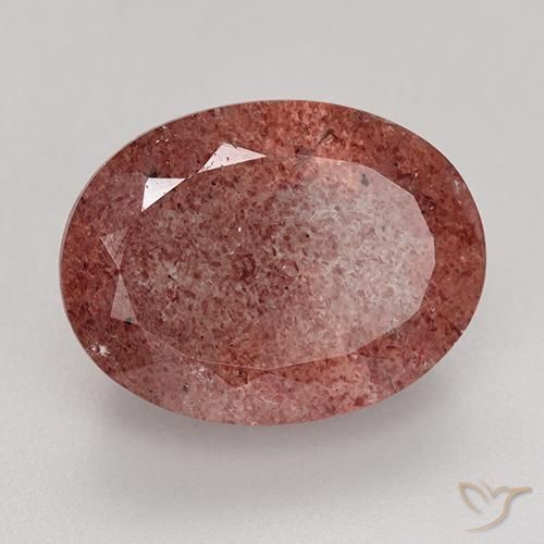 Quartzo Morango rosa médio Natural 9.31ct, oval, Translúcido