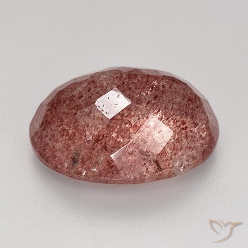 Quartzo Morango rosa médio Natural 9.31ct, oval, Translúcido
