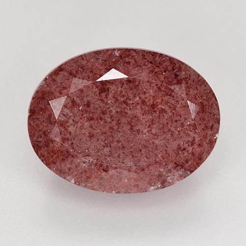 Quartzo morango rosa natural 9,84ct, corte oval, translúcido